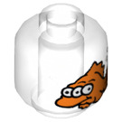 LEGO Transparent Minifigure Head with 3-Eyed Orange Fish (Recessed Solid Stud) (3626 / 17257)