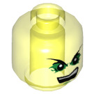 LEGO Transparentní neonově zelenáá Airjitzu Morro Minifigurka Hlava (Zapuštěný pevný cvoček) (3626 / 21180)