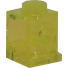 LEGO Transparent Neon Green Brick 1 x 1 with Headlight and Slot (4070 / 30069)