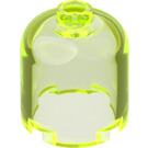 LEGO Transparant Neon Groen Steen 2 x 2 x 1.7 Ronde Cilinder met Dome Top (26451 / 30151)