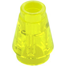 LEGO Transparent Neon Green Cone 1 x 1 with Top Groove (28701 / 59900)