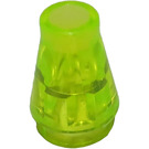 LEGO Transparent Neon Green Cone 1 x 1 without Top Groove (4589 / 6188)