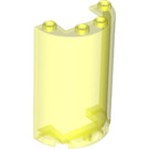 LEGO Transparentes Neongrün Zylinder 2 x 4 x 5 Hälfte (35313 / 85941)