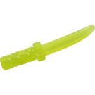 LEGO Transparent Neon Green Dagger with Cross Hatch Grip