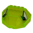 LEGO Transparant Neon Groen Voorkant Octagonal Top met Aquaraiders Ogen Stickers (6084)
