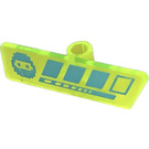 LEGO Transparent Neon Green Gameplayer Label with Medium Azure Ninja Head and Health Bar