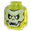 LEGO Transparent Neon Green Ghose Skull Face (Safety Stud) (28621 / 71212)