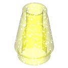 LEGO Transparent Neon Green Glitter Cone 1 x 1 with Top Groove (28701 / 59900)