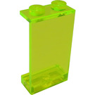 LEGO Transparant Neon Groen Paneel 1 x 2 x 3 zonder zijsteunen, volle noppen (2362 / 30009)