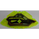 LEGO Transparent Neon Green Panel 10 x 10 x 2.3 Quarter Saucer Top with Stingray Left (30117)