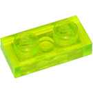 LEGO Transparant neon groen Plaat 1 x 2 (3023 / 28653)