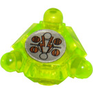 LEGO Transparent Neon Green Rock 2 x 2 Crystal with 3 Points with Copper Bolts Sticker (30213)