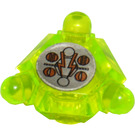 LEGO Transparant Neon Groen Steen met Copper Bolts Sticker (30213)
