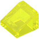 LEGO Transparent Neon Grön Backe 1 x 1 (31°) (50746 / 54200)