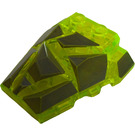 LEGO Transparent Neon Green Wedge 4 x 4 with Jagged Angles with Dark Stone gray (64867 / 85048)