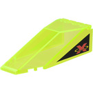 LEGO Transparentes Neongrün Windschutzscheibe 10 x 4 x 2.3 mit Extreme Team Logo auf Both Sides Aufkleber (2507)