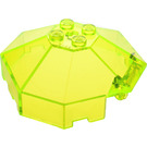 LEGO Transparentes Neongrün Windschutzscheibe 6 x 6 Octagonal Überdachung mit Achsloch (2418)