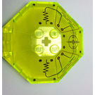 LEGO Transparant Neon Groen Voorruit 6 x 6 Octagonal Overkapping met Insectoids met asgat (2418)