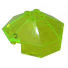 LEGO Transparent Neon Green Windscreen 6 x 6 Octagonal Canopy without Axle Hole (2418)