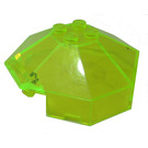 LEGO Transparent neongrøn Forrude 6 x 6 Octagonal Markise uden akselhul