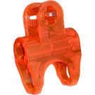 LEGO Transparent Neon Reddish Orange Ball Connector with Perpendicular Axelholes and Flat Ends and Smooth Sides and Sharp Edges and Closed Axle Holes (60176)