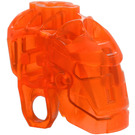 LEGO Transparent Neonrödaktig Orange Bionicle Huvud Bas (64262)