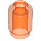 LEGO Transparant Neon Roodachtig Oranje Steen 1 x 1 Ronde met Open Stud (3062 / 30068)