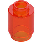 LEGO Transparent Neon Reddish Orange Brick 1 x 1 Round with Open Stud (3062 / 35390)