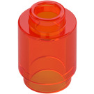 LEGO Transparent Neon Reddish Orange Brick 1 x 1 Round with Open Stud (3062 / 35390)