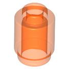 LEGO Transparentes Neonrot-Orange Backstein 1 x 1 Runden mit offenem Bolzen (3062 / 35390)