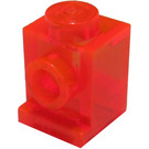 LEGO Transparentes neonrötliches Orange Stein 1 x 1 mit Scheinwerfer (4070 / 30069)