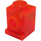 LEGO Orange rougeâtre néon transparent Brique 1 x 1 avec Phare et pas de fente (4070 / 30069)