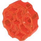 LEGO Transparant neon roodachtig oranje Connector Rond met Pin en As Gaten (31511 / 98585)