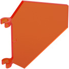 LEGO Transparent Neonrödaktig Orange Flagga 5 x 6 Hexagonal med tjocka klämmor (17979 / 53913)