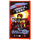 LEGO Transparent Neon Reddish Orange Glass for Window 1 x 4 x 6 with Coming soon Galidor Sticker (6202)