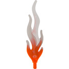 LEGO Orange rougeâtre néon transparent Grand Flamme avec Marbled Transparent Noir Tip (28577)