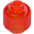 LEGO Transparent Neon Reddish Orange Minifigure Head (Recessed Solid Stud) (3274 / 3626)