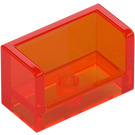 LEGO Transparent Neonrödaktig Orange Panel 1 x 2 x 1 med stängd Hörn (23969 / 35391)