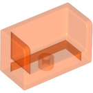 LEGO Transparant Neon Roodachtig Oranje Paneel 1 x 2 x 1 met gesloten Hoeken (23969 / 35391)