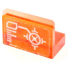 LEGO Transparent Neon Reddish Orange Panel 1 x 2 x 1 with Control panel Sticker with Rounded Corners (4865)