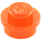 LEGO Transparant Neon Roodachtig Oranje Plaat 1 x 1 Ronde (6141 / 30057)