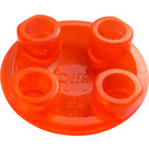 LEGO Arancione rossastro neon trasparente Piastra 2 x 2 Rotondo con Arrotondato Parte inferiore (2654 / 28558)