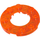 LEGO Transparentes neonrötliches Orange Platte 4 x 4 Rund mit Ausschnitt (11833 / 28620)