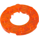 LEGO Transparent Neon Reddish Orange Plate 4 x 4 Round with Cutout (11833 / 28620)