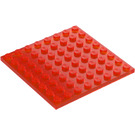 LEGO Transparant neon roodachtig oranje Plaat 8 x 8 (41539 / 42534)