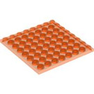 LEGO Transparant Neon Roodachtig Oranje Plaat 8 x 8 (41539 / 42534)