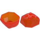 LEGO Transparent Neon Reddish Orange Rock 4 x 4 Boulder