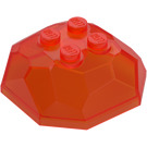 LEGO Transparent Neon Reddish Orange Rock 4 x 4 Boulder Top (30293 / 42284)