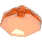 LEGO Transparant Neon Roodachtig Oranje Steen 4 x 4 x 1.3 Top (30293 / 42284)
