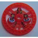 LEGO Transparant Neon Roodachtig Oranje Technic Disk 5 x 5 met Krab met Twee Saws (32350)